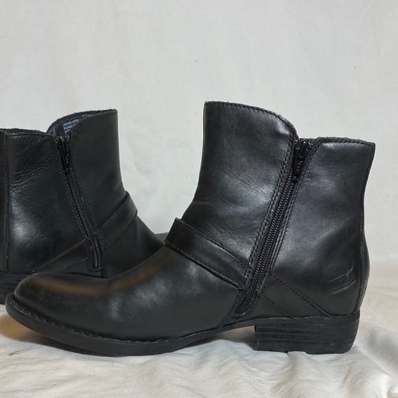 Born Black Leather Ankle Boots with Decorative Buckles - Women-8 - Picture 10 of 13